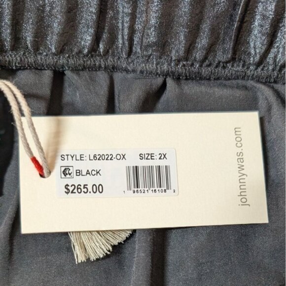 Johnny Was Wide Leg Pants NWT Womens Plus Size 2X Jade Black Shimmer Evening - Picture 4 of 7